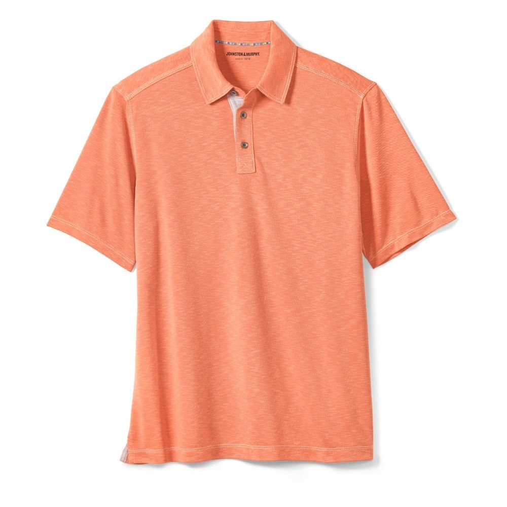 Johnston & Murphy Men's Polo Shirt In Peach Size XXXL